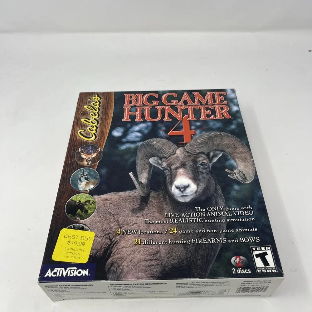 Cabela's Big Game Hunter 4 PC CD-ROM Video Game for Windows 95 98 w/ Big Box